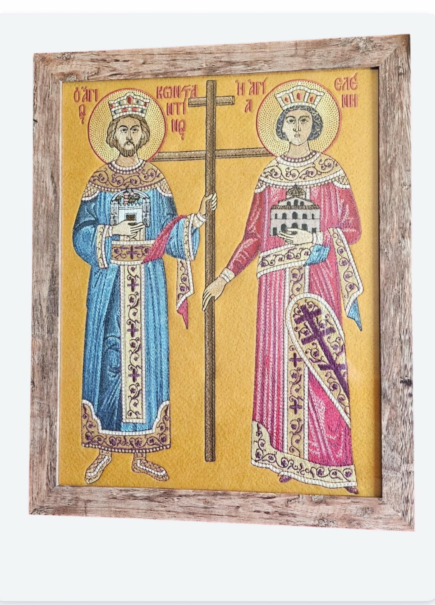 Saint Constantine and Helena Orthodox embroidered icon