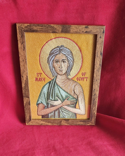 Saint Mary of Egypt Embroidered Icon Orthodox Icon – 6x8 – Embroidered