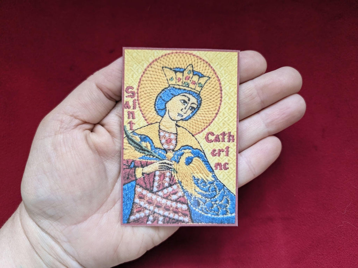 Saint Catherine of Alexandria Orthodox Prayer Card  2 3/8 x 3 5/8 Laminated Icon