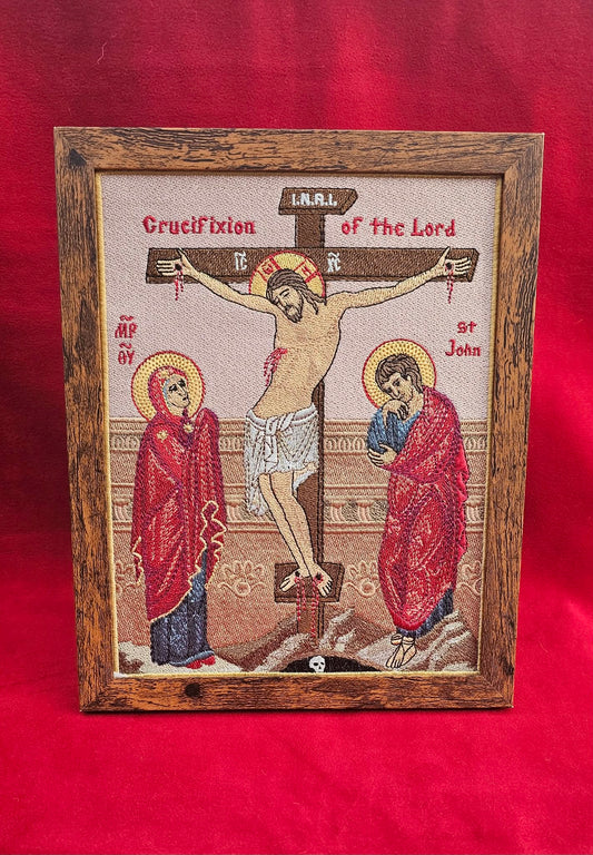 7x9 Orthodox Byzantine Icon of the Crucifixion