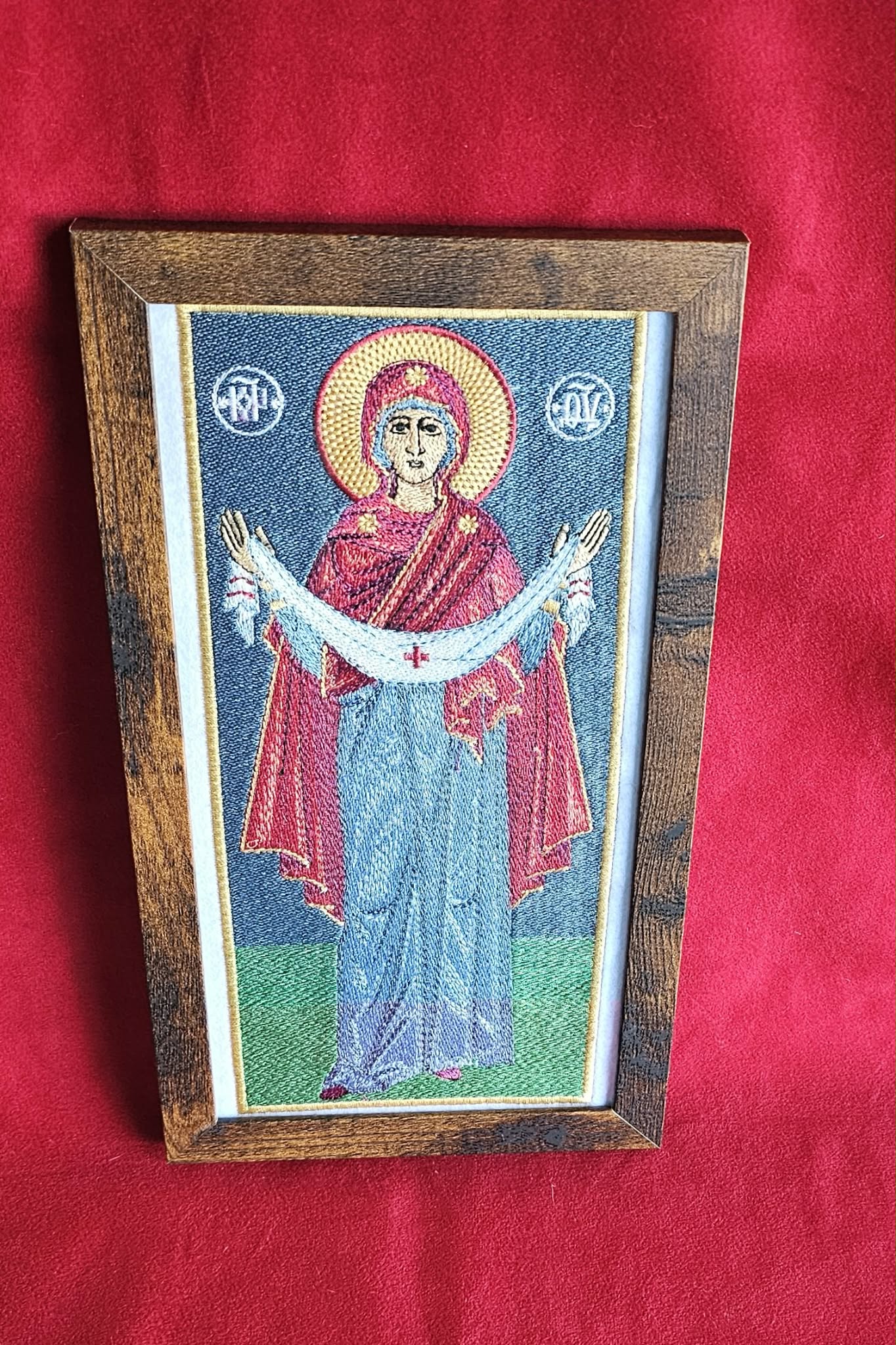 4x9.5 Protection of The Holy Theotokos Byzantine Orthodox Christian Icon