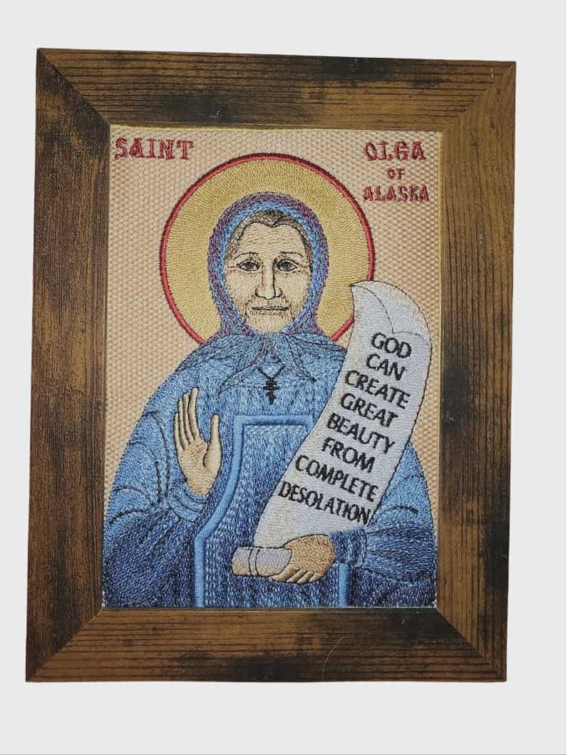 Saint Olga of Alaska - 5x7 Embroidered Byzantine Orthodox Icon