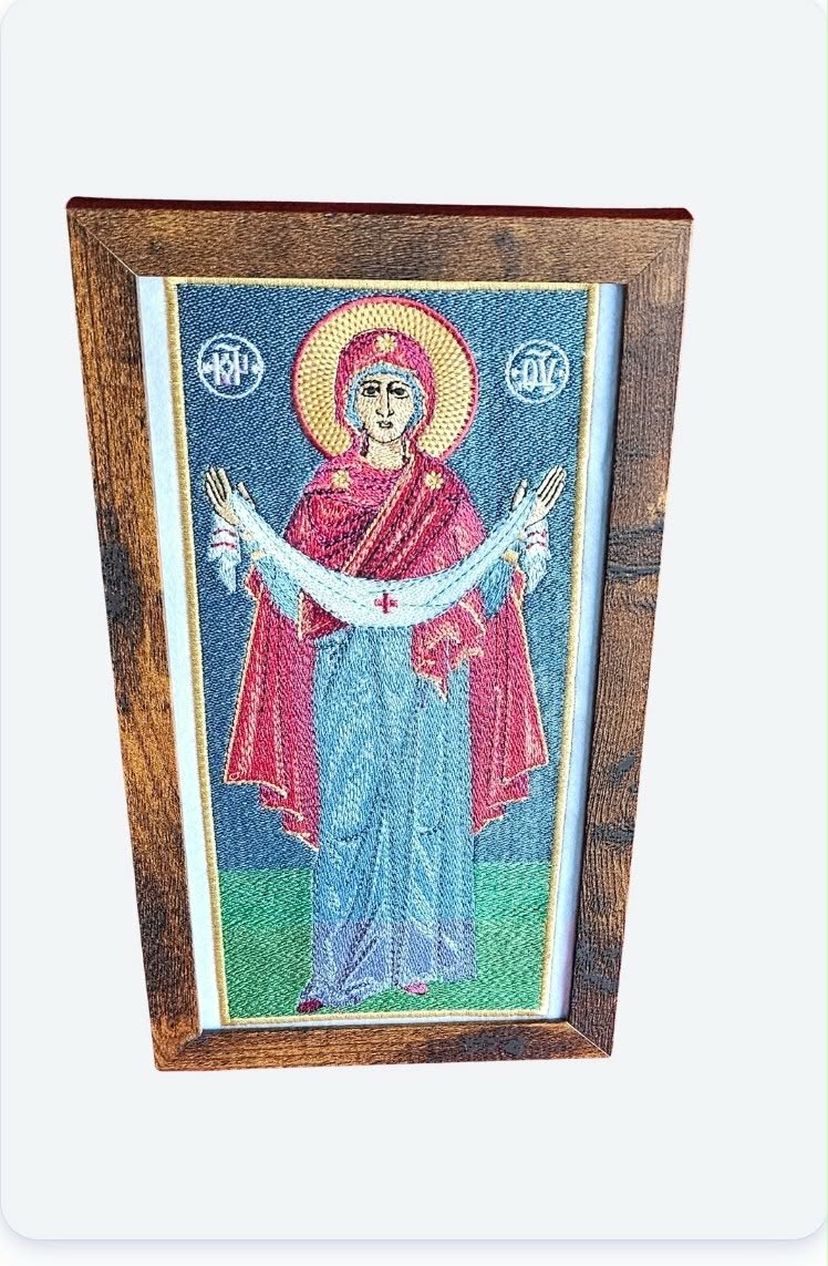 4x9.5 Protection of The Holy Theotokos Byzantine Orthodox Christian Icon