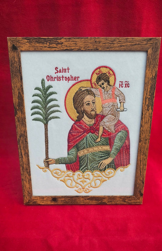 7x9 St. Christopher Embroidered Byzantine Orthodox Christian Icon
