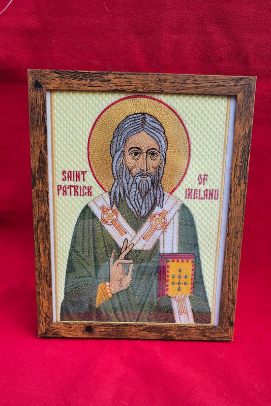 7x9 Saint Patrick Embroidered Byzantine Orthodox Christian Icon